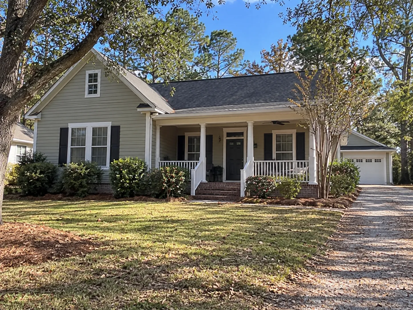 Dated Aiken, South Carolina home interior with packed moving boxes